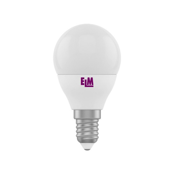 Лампа светодиодная ELM шар PA10 4W E14 4000K алюмопласт. корп. 18-0083