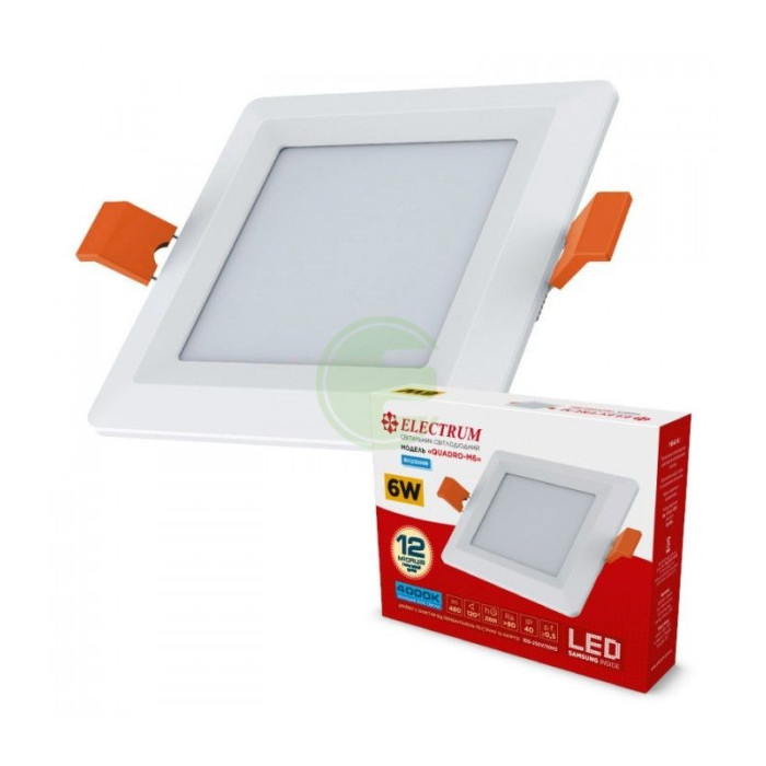 Світильник світлодіодний вбудований Electrum QUADRO M-6 6W 4000К квадр. B-LD-1 959
