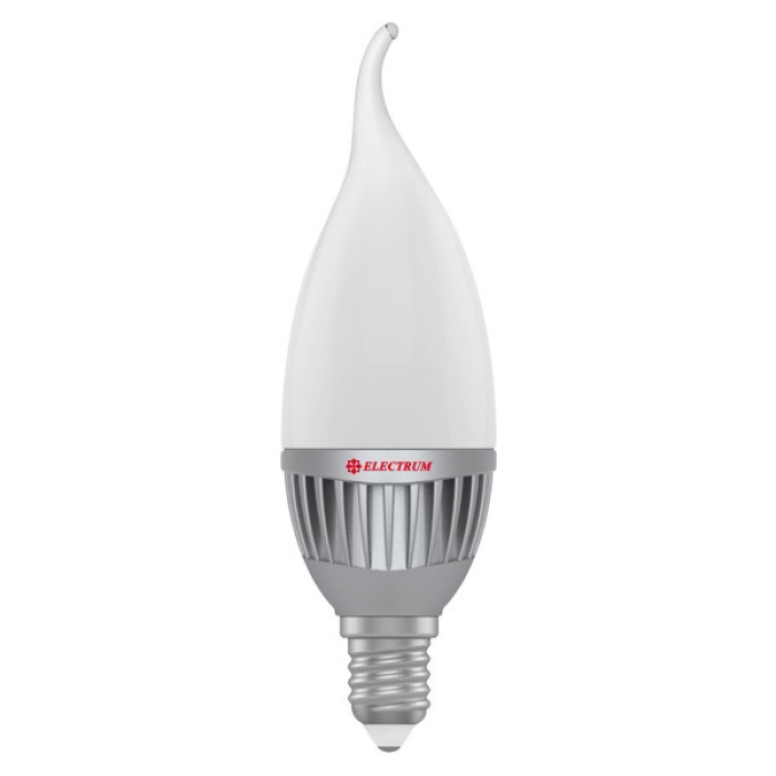 Лампа світлодіодна Electrum свічка на вітрі LC-14 5W E14 4000K алюм. корп. A-LC-1760