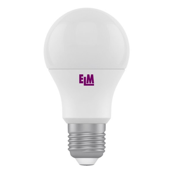 Лампа світлодіодна ELM стандартна B60 PA-10 8W E27 3000K алюмопл. корп. 18-0039