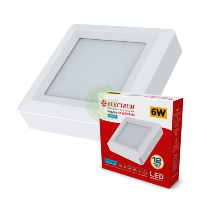 Светильник светодиодный накладной Electrum KVANT-6 6W 4000К квадр. B-LD-1966