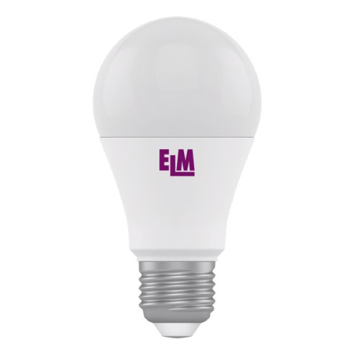 Лампа светодиодная ELM стандартная B60 PA-10 12W E27 3000K алюмопл. корп. 18-0094