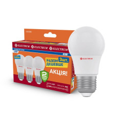 Комплект ламп светодиодных Electrum стандартных LD-7 6W E27 4000K алюмопл. корп. 3шт. A-LD-1854