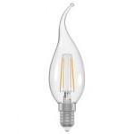 Лампа світлодіодна Electrum свічка на вітрі ретро LC-32 / 4F 5W E14 4000K прозорий корп. A-LC-1390