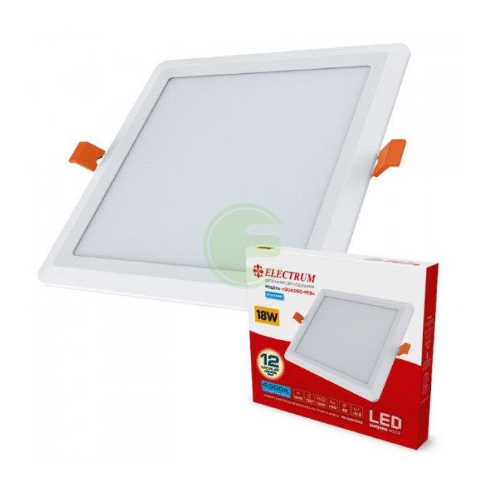 Світильник світлодіодний вбудований Electrum QUADRO M-18 18W 4000К квадр. B-LD-1962