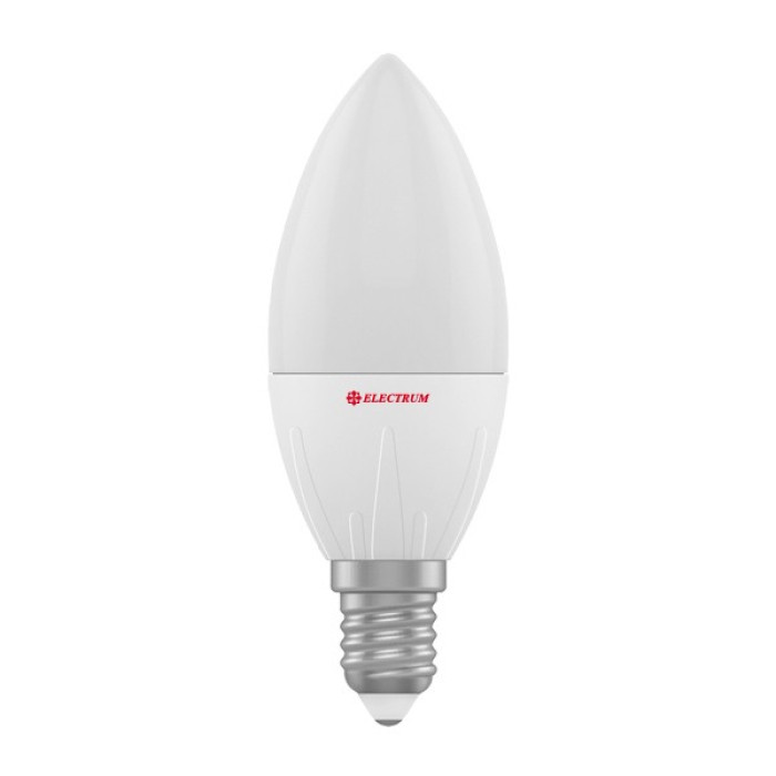 Лампа світлодіодна Electrum свічка LC-9 6W E14 4000K алюмопластіковий корп. A-LC-1835