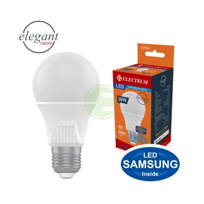 Лампа светодиодная стандартная с датчиком движения Electrum A60 LS-33MS Elegant 10W E27 4000K алюмопл. корп. A-LS-1970
