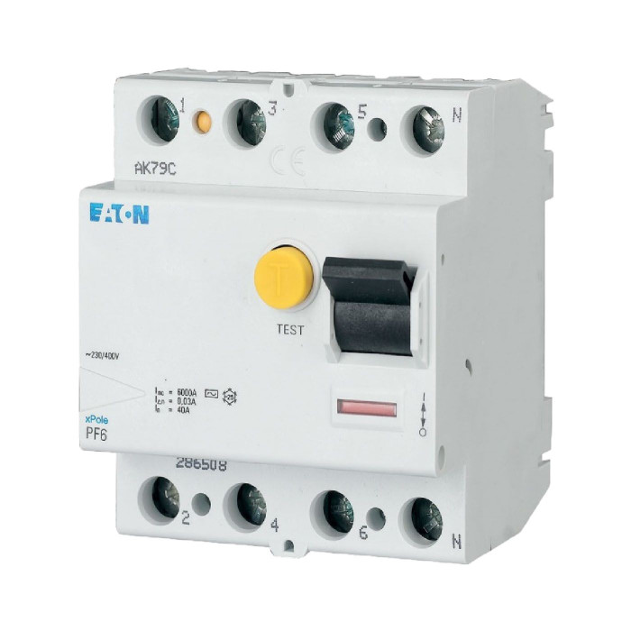 Дифференциальное реле (УЗО) Eaton (Moeller) PF6 4P 25A 30мА