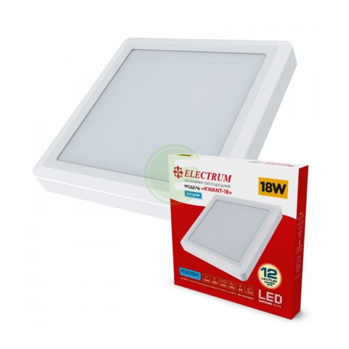 Светильник светодиодный накладной Electrum KVANT-18 18W 4000К квадр. B-LD-1968