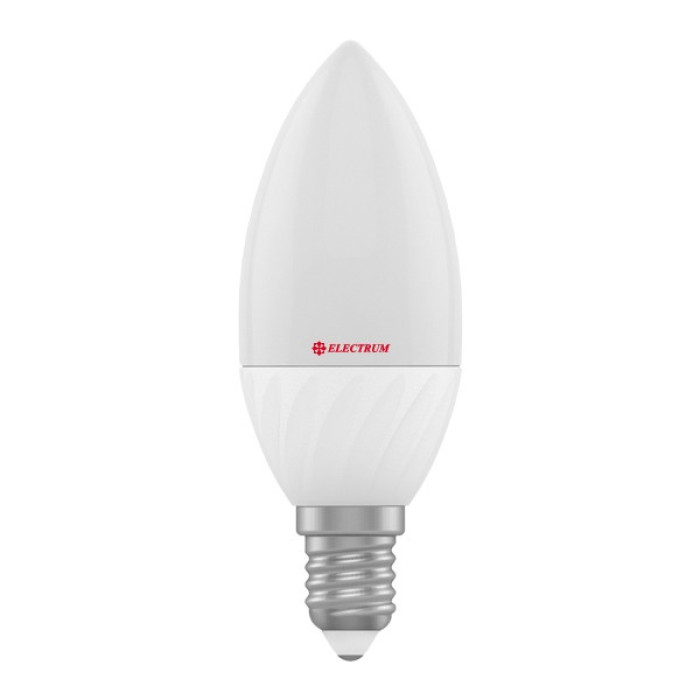 Лампа светодиодная Electrum свеча LC-12 7W E14 4000K алюмопластиковый корп. A-LC-0432