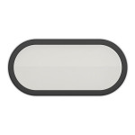 Світильник світлодіодний ELM пиловологозахищений накладної Oval-12 12W 6500К IP54 чорний 26-0018