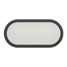 Светильник светодиодный ELM пылевлагозащищенный накладной Oval-12 12W 6500К IP54 черный 26-0018