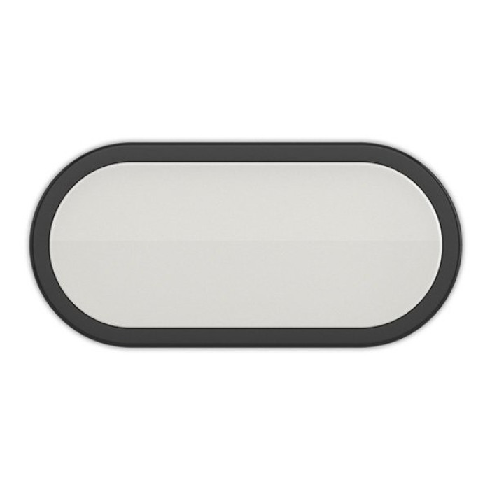 Світильник світлодіодний ELM пиловологозахищений накладної Oval-12 12W 6500К IP54 чорний 26-0018