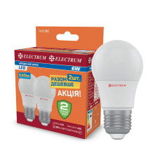 Комплект ламп светодиодных Electrum стандартных LD-7 6W E27 4000K алюмопл. корп. 2шт. A-LD-1885