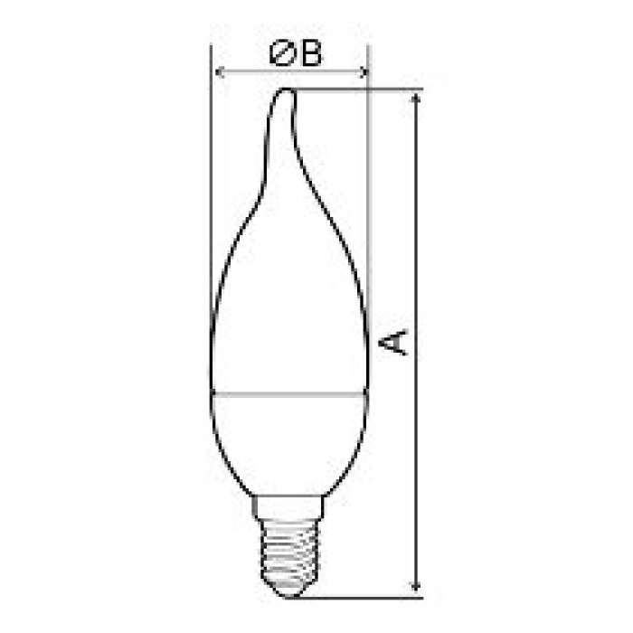 Лампа світлодіодна Electrum свічка на вітрі LC-14 5W E14 4000K алюм. корп. A-LC-1760