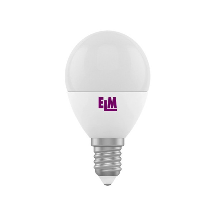 Лампа светодиодная ELM шар PA11 6W E14 4000K алюмопласт. корп. 18-0032