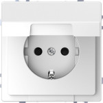 Розетка Merten 16а з з/к і кришкою ip20 білий лотос