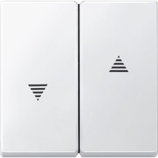 Клавиша Merten D-Life с окошком для LED-индикации и значком "Звонок" матовый белый