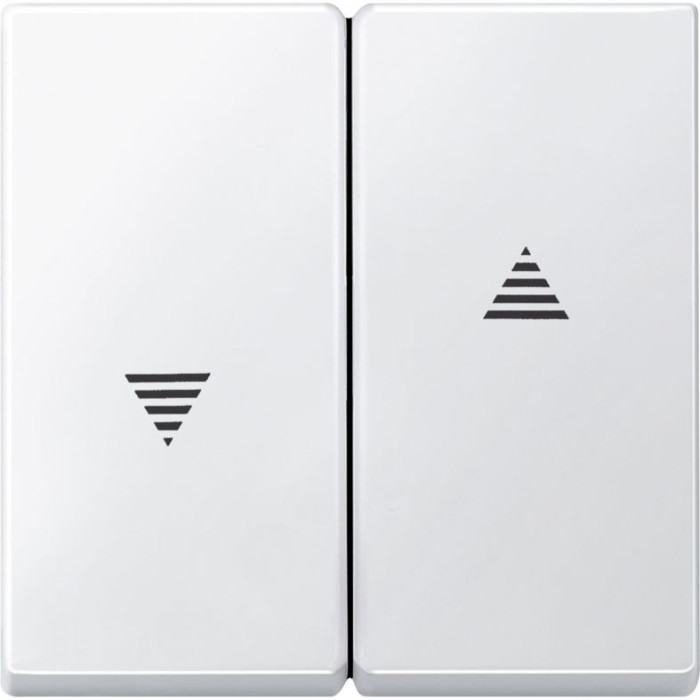 Клавиша Merten D-Life с окошком для LED-индикации и значком "Звонок" матовый белый