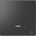 Клавіша Merten D-Life з віконцем для LED-індикації та піктограмою "Дзвінок" антрацит
