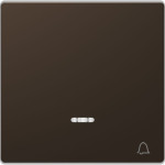 Клавиша Merten D-Life с окошком для LED-индикации и пиктограммой "Звонок" мокко
