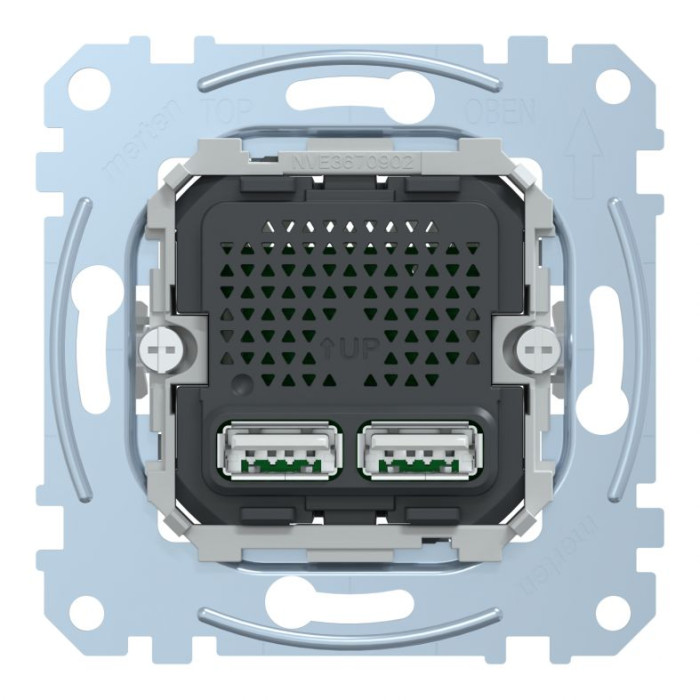 Розетка Merten System M USB А+А 21А антрацит