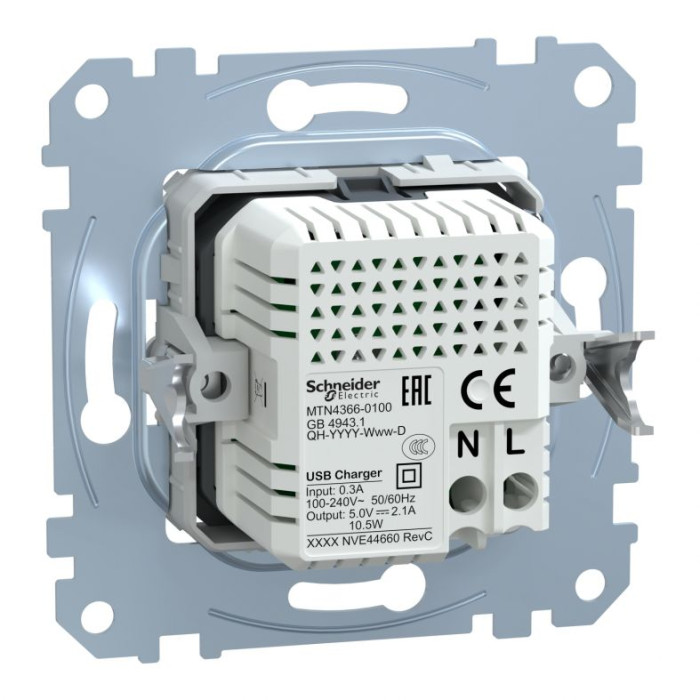 Розетка Merten System M USB А+А 21А антрацит