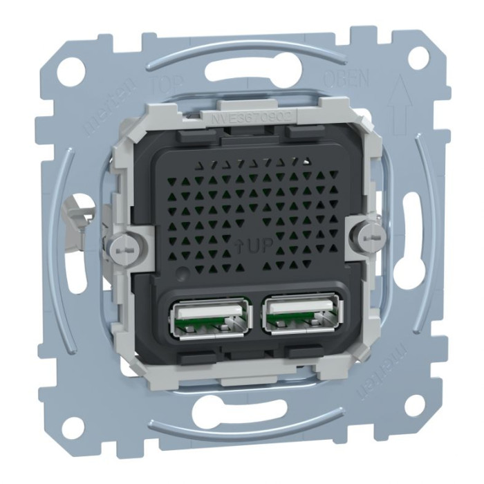 Розетка Merten System M USB А+А 21А антрацит
