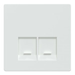Лицевая панель Merten D-Life двойной розетки RJ45 с защитными шторками белый лотос