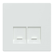 Лицевая панель Merten D-Life двойной розетки RJ45 с защитными шторками белый лотос