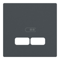Накладка Merten System M для двойной розетки USB 21А антрацит