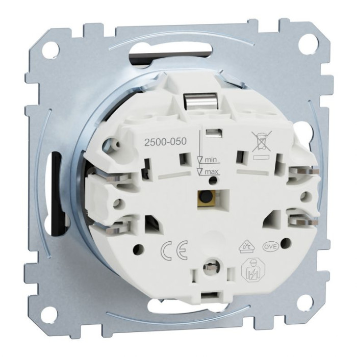Механізм розетки Merten System M Schuko із захисними шторками та LED чорний матовий
