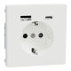 Розетка Merten D-Life з заземленням та USB A+C матовий білий