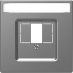 Лицевая панель Merten D-Life розетки TAE/Audio с полем для надписи нержавеющая сталь