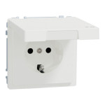 Розетка Merten System M Schuko IP44 с откидной крышкой матовый белый