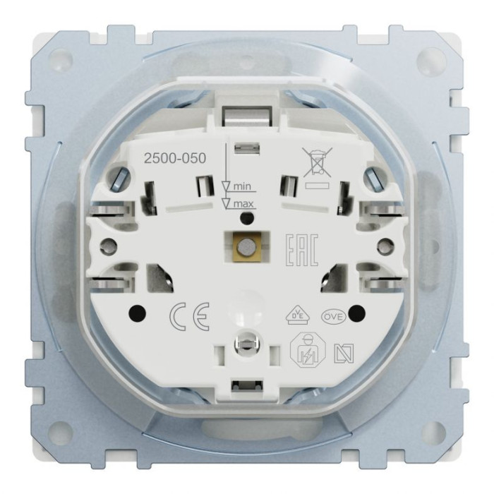 Розетка Merten System M Schuko IP44 з відкидною кришкою матовий білий