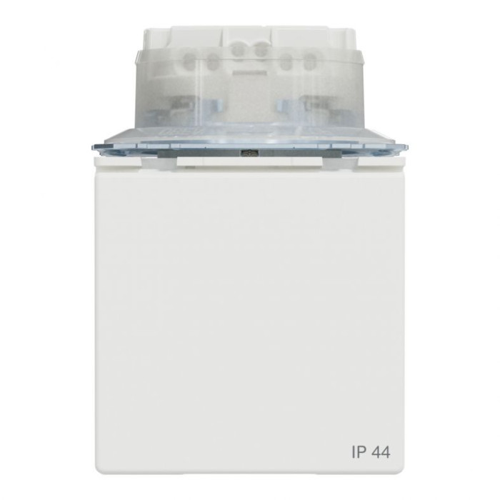 Розетка Merten System M Schuko IP44 з відкидною кришкою матовий білий