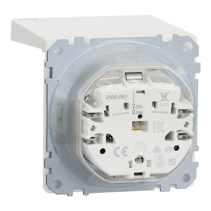 Розетка Merten System M Schuko IP44 з відкидною кришкою матовий білий