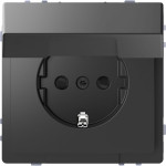 Розетка Merten 16а з з/к і кришкою ip20 антрацит
