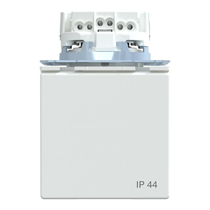 Розетка Merten D-Life із заземленням та кришкою IP44 білий лотос