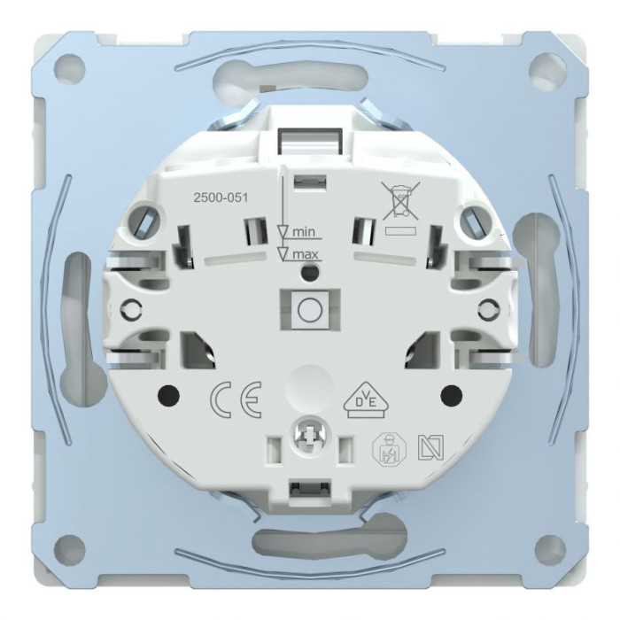 Розетка Merten D-Life із заземленням та кришкою IP44 білий лотос