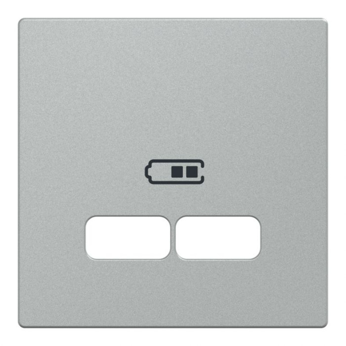 Накладка Merten System M для подвійної розетки USB 21А алюміній