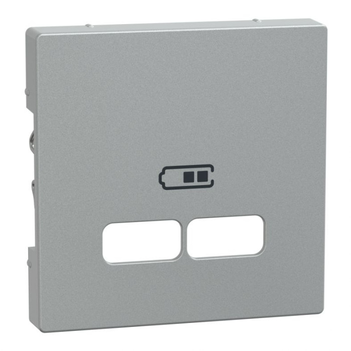 Накладка Merten System M для подвійної розетки USB 21А алюміній