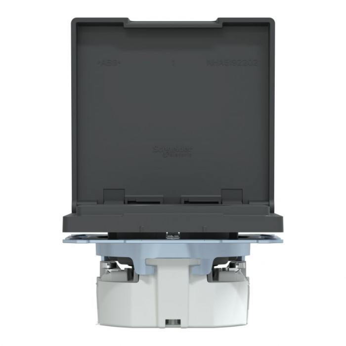 Розетка Merten D-Life із заземленням та кришкою IP44 антрацит