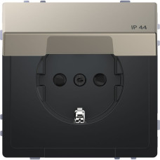 Розетка Merten D-Life с заземлением и крышкой IP44 никель