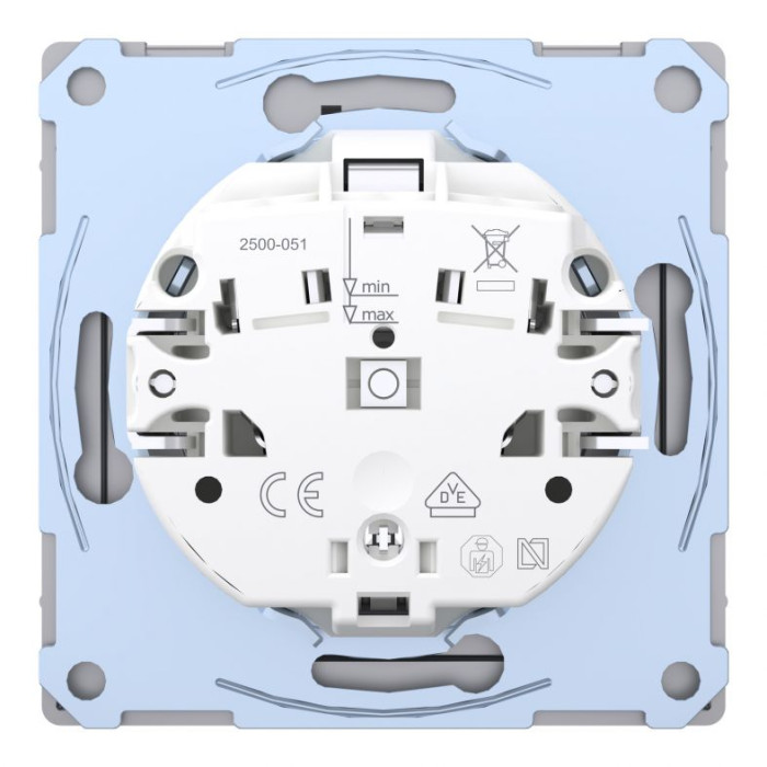 Розетка Merten D-Life с заземлением и крышкой IP44 нержавеющая сталь