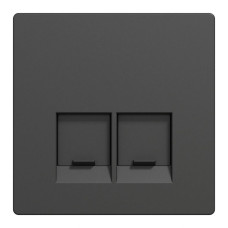 Лицевая панель Merten D-Life двойной розетки RJ45 с защитными шторками антрацит