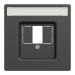 Лицевая панель Merten D-Life розетки TAE/Audio с полем для надписи антрацит