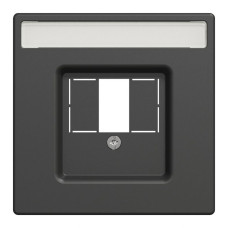 Лицевая панель Merten D-Life розетки TAE/Audio с полем для надписи антрацит