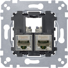 Механизм Merten двойной компьютерной розетки RJ45 категория 6A STP
